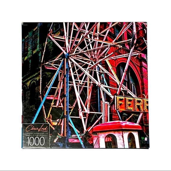 Chris Lord's Ferris Wheel at a Street Fair photographic art 1000 pc puzzle NIB - Picture 2 of 8